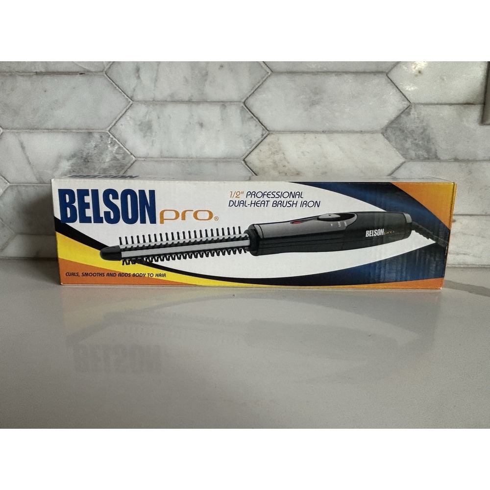 Belson Pro 1/2" Professional Dual Heat Curling Brush Iron / New in Box